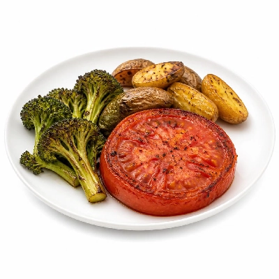 HelloFresh Juicy Tomato Steak with Roasted Broccoli and Fingerling Potatoes