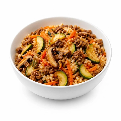 HelloFresh Korean Beef Bibimbap with Zucchini Mushrooms and Carrot