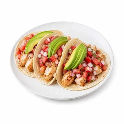 HelloFresh Lauren Conrad's Chicken Tacos with Radish-Tomato Pico de Gallo and Avocado