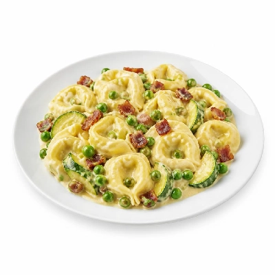 HelloFresh Lemony Cheese Tortelloni with Pancetta Peas and Zucchini