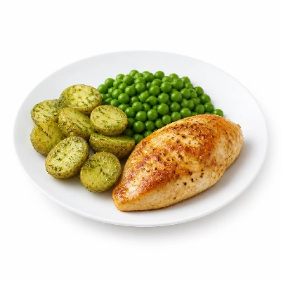 HelloFresh Lemony Pan-Seared Chicken with Pesto Potato Salad and Peas