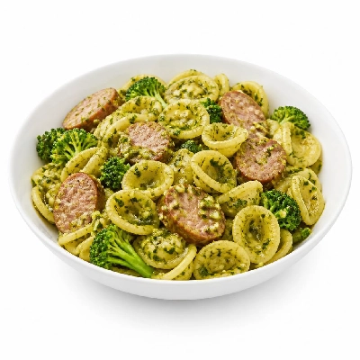 HelloFresh Little Ears Pasta with Italian Pork Sausage Baby Broccoli and Pesto