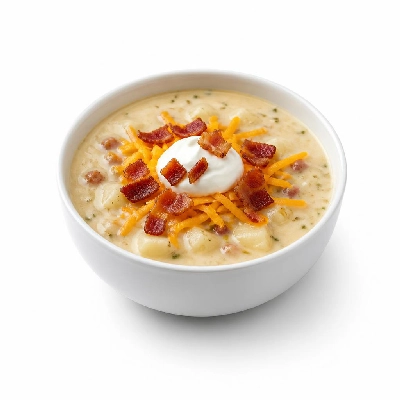 HelloFresh Loaded Potato Chowder Topped with Pancetta Cheddar and Sour Cream
