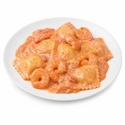 HelloFresh Lobster Ravioli and Shrimp in a Tomato Cream Sauce