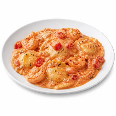 HelloFresh Lobster Ravioli and Shrimp with Tomatoes and Tarragon Cream Sauce