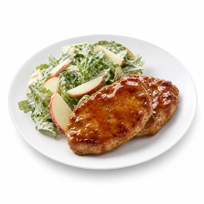 HelloFresh Maple and Rosemary-Glazed Pork Cutlets with Apple Salad in a Creamy Dressing