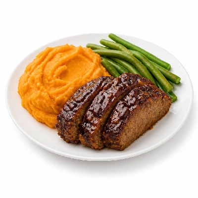 HelloFresh Meatloaf Balsamico with Mashed Sweet Potato and Green Beans