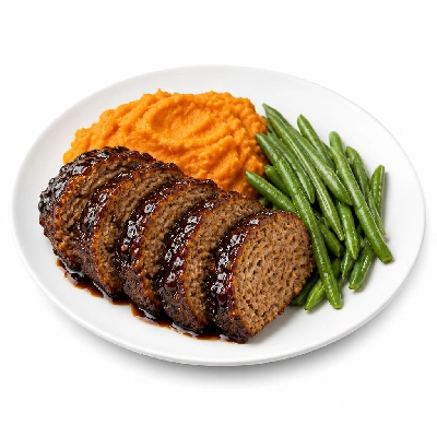 HelloFresh Meatloaf Balsamico with Sweet Potato Mash and Green Beans