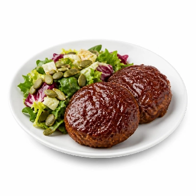 HelloFresh Meatloaf Burgers with Barbecue Sauce and a Pepita Salad