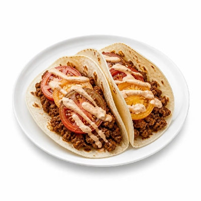 HelloFresh Mole-Spiced Beef Tacos with Poblano Heirloom Tomatoes and Chipotle Crema