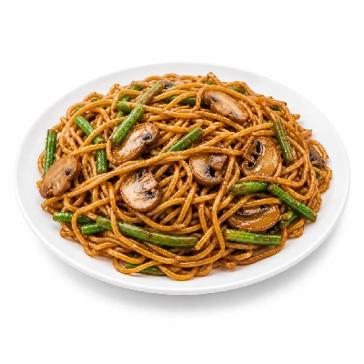 HelloFresh Mushroom Lo Mein with Green Beans and Sweet Ginger Sauce