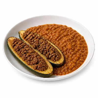 HelloFresh Nir's Lamb-Stuffed Zucchini with Spiced Lentil Stew