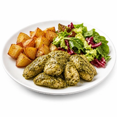 HelloFresh No-Fuss Pesto Chicken with Potatoes and Green Salad