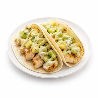 HelloFresh One-Pan Tropical Chicken Tacos with Pineapple-Kiwi Salsa and Lime Crema