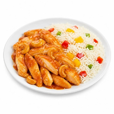 HelloFresh Orange and Cashew Chicken Stir-Fry with Bell Pepper and Jasmine Rice