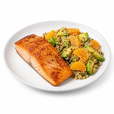HelloFresh Oven-Roasted Salmon with Avocado Tangelo & Quinoa Salad