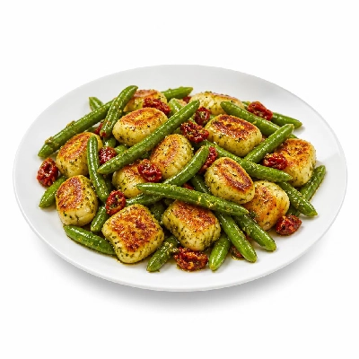 HelloFresh Pan-Seared Gnocchi with Pesto Green Beans and Sun-Dried Tomatoes