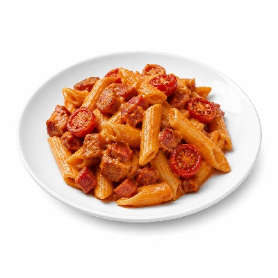 HelloFresh Pancetta and Chorizo Penne with Roasted Tomatoes and Creamy Red Sauce