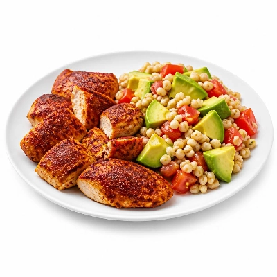 HelloFresh Paprika-Rubbed Chicken with Barley Tomato and Avocado Salad