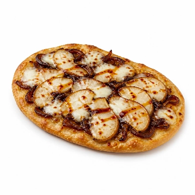 HelloFresh Pear and Balsamic Onion Flatbreads with Fresh Mozzarella Chili Oil a Green Salad
