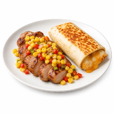 HelloFresh Pork and Corn Salsa Dinner with a Cheesy Burrito for Lunch