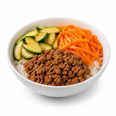 HelloFresh Pork and Veggie Bibimbap with Zucchini Carrot Jasmine Rice