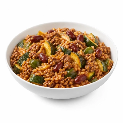 HelloFresh Pork Chili Rice Bowls with Kidney Beans Poblano Pepper and Zucchini
