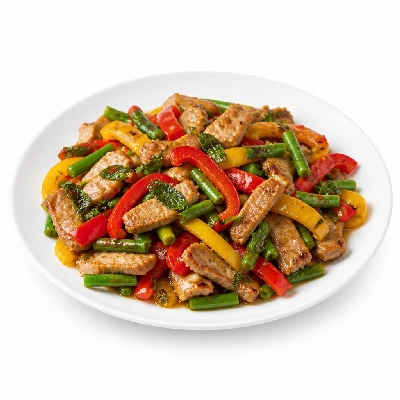 HelloFresh Pork Stir-Fry with Sweet Peppers Green Beans and Mint