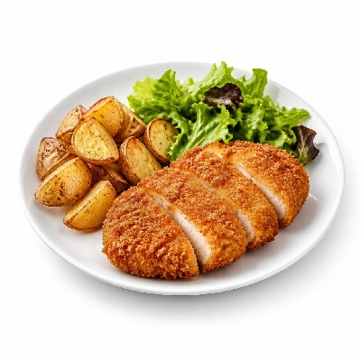 HelloFresh Presto Pesto Panko Chicken with Roasted Potatoes and Green Salad