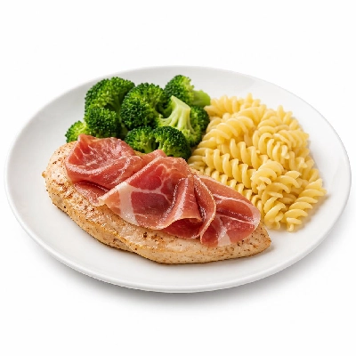 HelloFresh Prosciutto-Topped Chicken with Broccoli and Fusilli Pasta