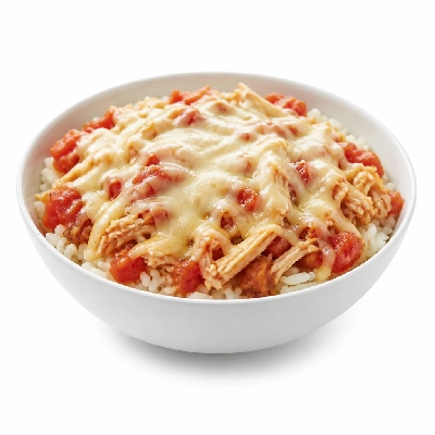 HelloFresh Pulled Chicken Rice Bowls with Tomato Salsa and Monterey Jack Cheese