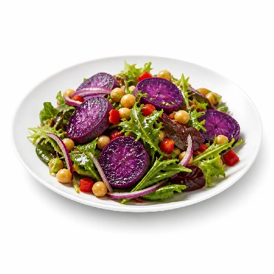 HelloFresh Purple Sweet Potato Nicoise with Black Olive Vinaigrette
