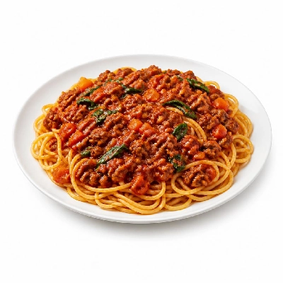 HelloFresh Quick Sausage Bolognese with Spinach and Carrot over Spaghetti