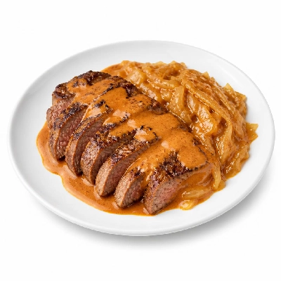 HelloFresh Reuben Steak with Tangy Braised Cabbage and Russian Dressing Pan Sauce