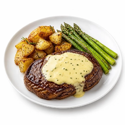 HelloFresh Rib-Eye Steak Bearnaise with Rosemary Potatoes and Asparagus
