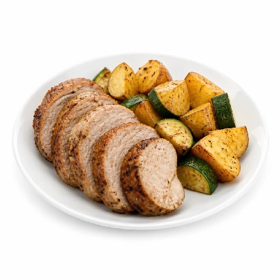 HelloFresh Roasted Pork Tenderloin with Lemony Potatoes and Zucchini
