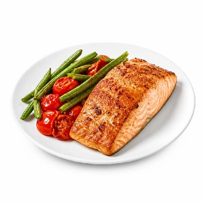 HelloFresh Roasted Salmon with Burst Cherry Tomatoes & Green Beans