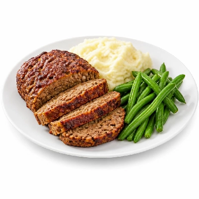 HelloFresh Rosemary Meatloaf with Green Beans and Mashed Potatoes
