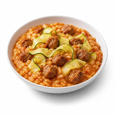 HelloFresh Sausage and Tomato Risotto with Lemony Zucchini Ribbons