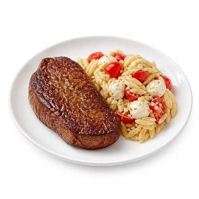 HelloFresh Seared Steak with Caprese Orzo Salad