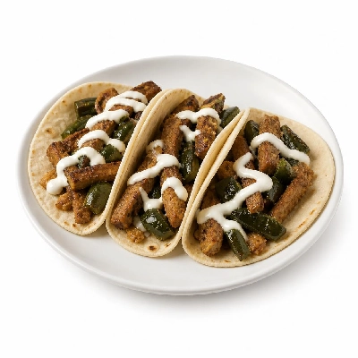 HelloFresh Seitan Tacos Al Pastor with Poblano and Sour Cream