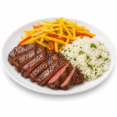 HelloFresh Serrano Steak with Mango Slaw and Cilantro-Lime Rice
