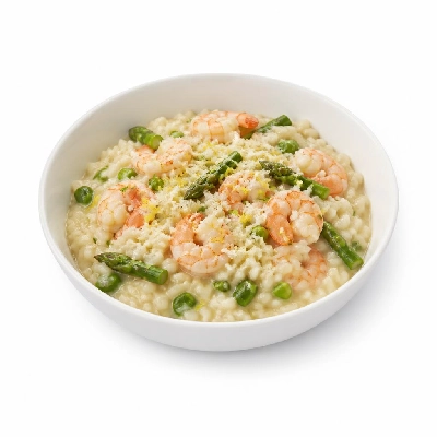 HelloFresh Shrimp and Asparagus Risotto with Meyer Lemon and Parmesan