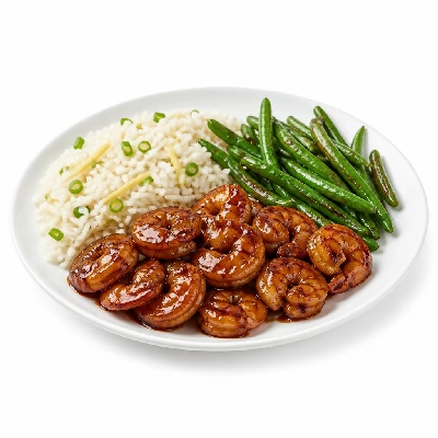 HelloFresh Sizzling Hoisin Shrimp with Ginger Scallion Rice and Crispy Green Beans