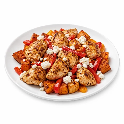 HelloFresh Sizzling Southwestern Chicken with a Sweet Potato Bell Pepper and Feta Jumble