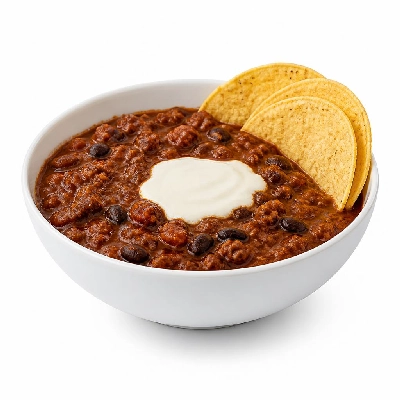 HelloFresh Slow Cooker Smoky Beef Chili with Black Beans Crema and Corn Tortillas