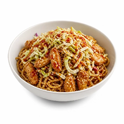 HelloFresh Slurp's up! Sesame Chicken Noodles with Crunchy Cabbage and a Chilli Oil Drizzle