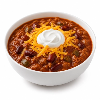 HelloFresh Smoky Beef & Poblano Chili with Kidney Beans Cheddar and Sour Cream