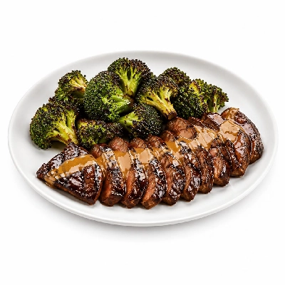 HelloFresh Soy-Marinated Steak with Peanut Sauce and Crispy Broccoli