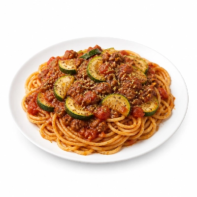 HelloFresh Spaghetti with Saucy Beef Ragu Zucchini and Italian Seasoning
